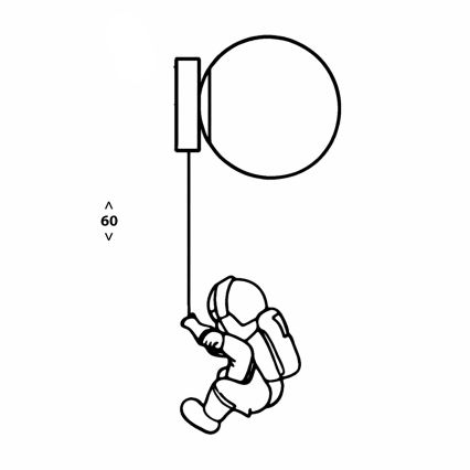 Brilagi - Candeeiro de parede infantil ASTRO 1xE14/15W/230V branco