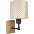Brilagi - Candeeiro de Parede Infantil BOBO WOOD 1xE27/25W/230V carvalho/preto/bege/bolinhas