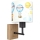 Brilagi - Candeeiro de parede infantil BOBO WOOD 1xE27/25W/230V carvalho/preto/branco/animais