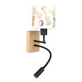 Brilagi - Candeeiro de parede infantil flexível LED BOBO WOOD 1xE27/25W/230V + LED/3W carvalho/preto/branco/motivos de animais