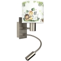 Brilagi - Candeeiro de parede infantil LED flexível BOBO 1xE27/25W/230V + LED/3W cromado mate/branco/verde/selva