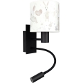 Brilagi - Candeeiro de parede infantil LED flexível BOBO 1xE27/25W/230V + LED/3W preto/branco/coelhinhos
