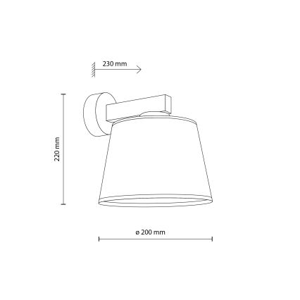 Brilagi - Candeeiro de parede LATTE SABIA 1xE27/15W/230V pinho/branco