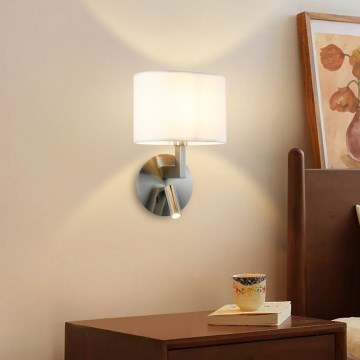 Brilagi - Candeeiro de parede LED DAYA 1xE14/40W/230V + LED/3W branco/cromado mate