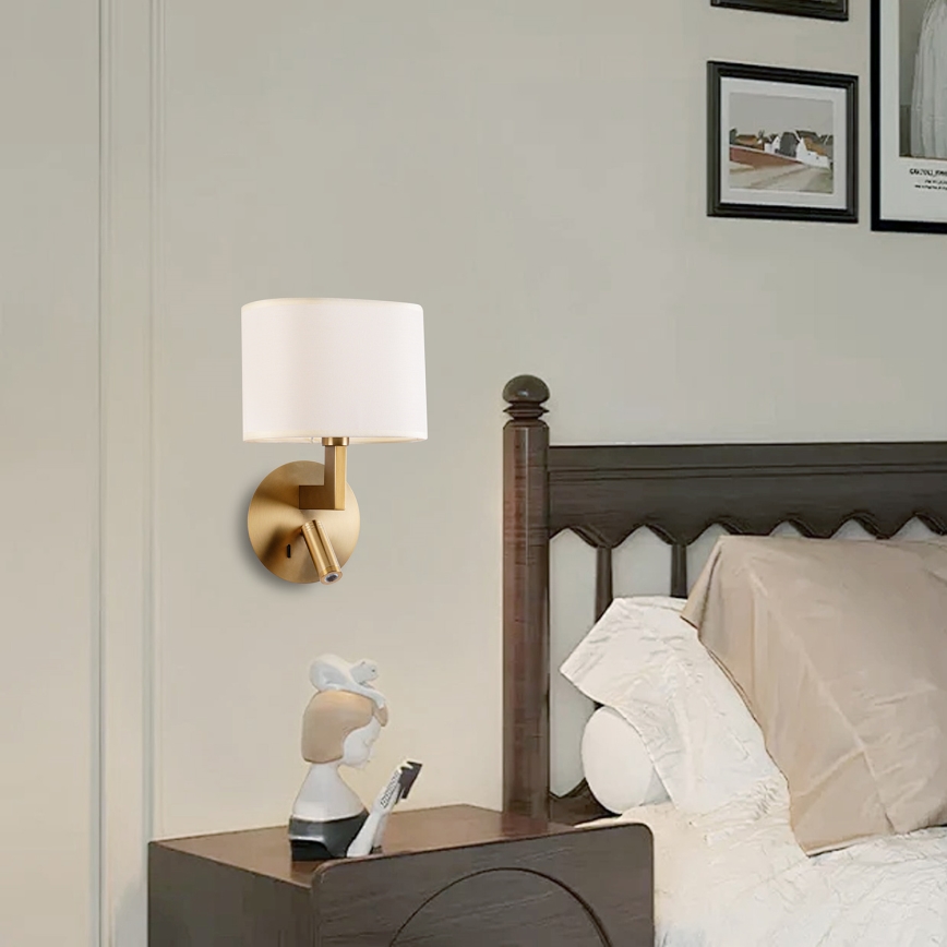 Brilagi - Candeeiro de parede LED DAYA 1xE14/40W/230V + LED/3W creme/dourado