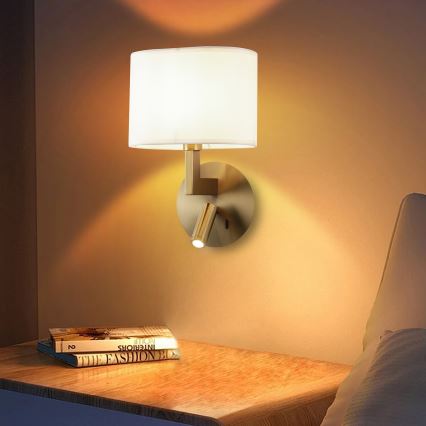 Brilagi - Candeeiro de parede LED DAYA 1xE14/40W/230V + LED/3W creme/dourado