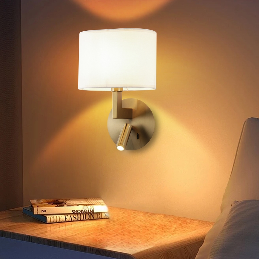 Brilagi - Candeeiro de parede LED DAYA 1xE14/40W/230V + LED/3W creme/dourado