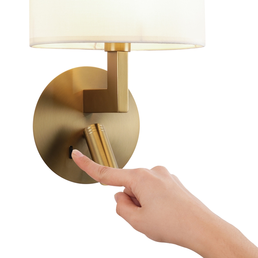 Brilagi - Candeeiro de parede LED DAYA 1xE14/40W/230V + LED/3W creme/dourado