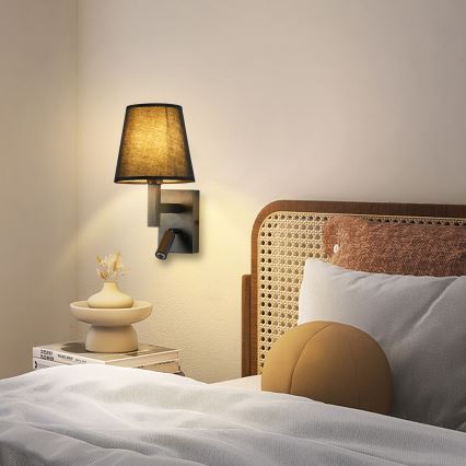 Brilagi - Candeeiro de parede LED DEYA 1xE14/40W/230V + LED/3W preto