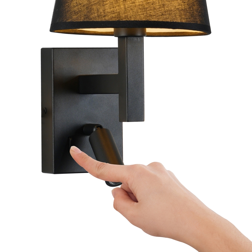 Brilagi - Candeeiro de parede LED DEYA 1xE14/40W/230V + LED/3W preto