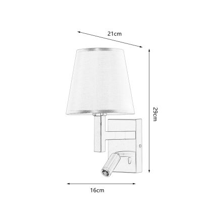 Brilagi - Candeeiro de parede LED DEYA 1xE14/40W/230V + LED/3W preto