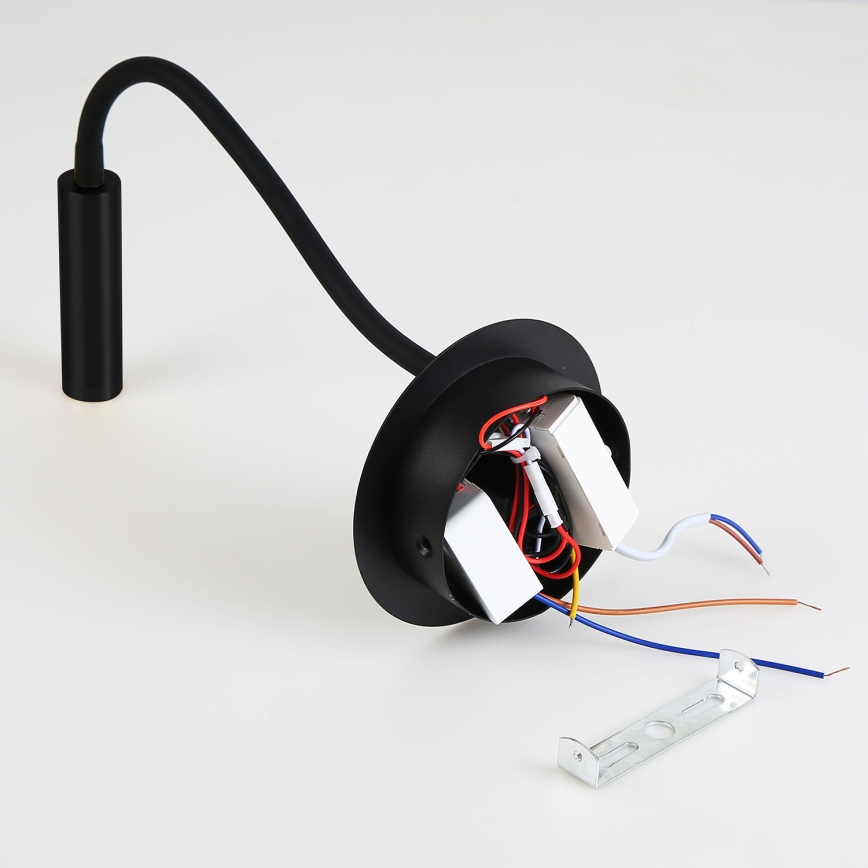 Brilagi - Candeeiro de parede LED flexível com porta USB MAYA LED/3W/230V 4000K preto