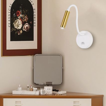 Brilagi - Candeeiro de parede LED flexível com regulação MAYA 1xG9/4W/230V branco/dourado 2700-6500K Wi-Fi Tuya