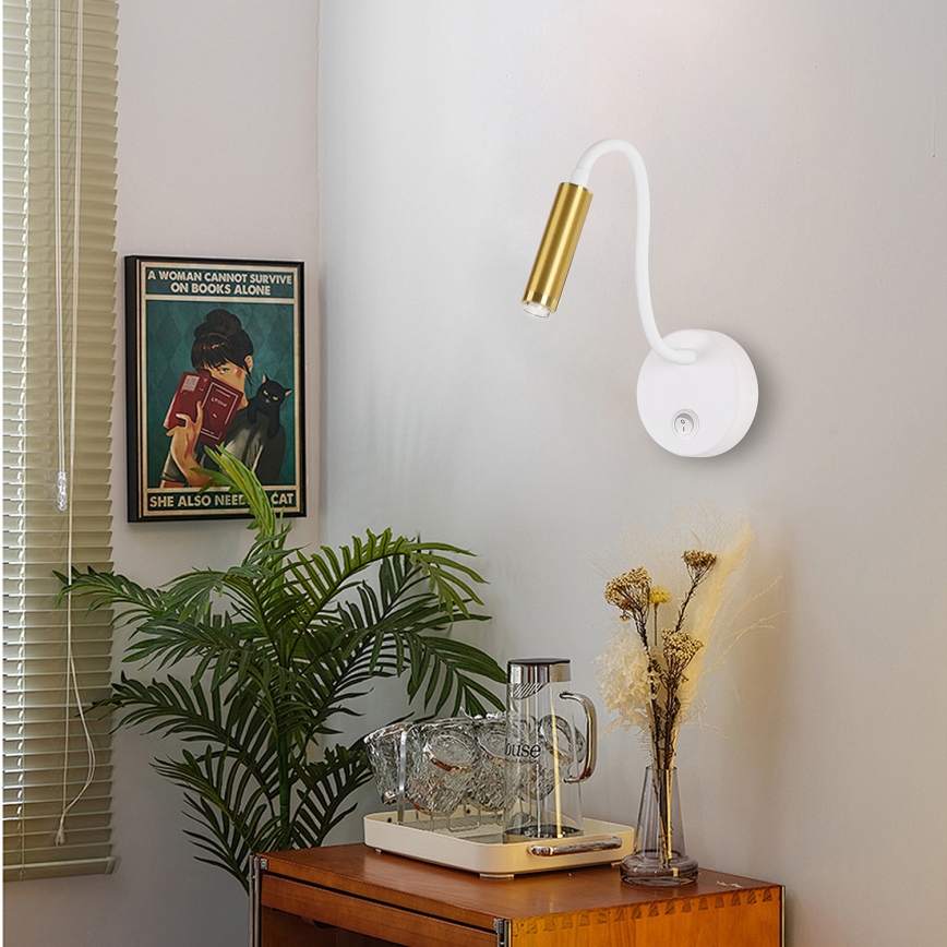 Brilagi - Candeeiro de parede LED flexível com regulação MAYA 1xG9/4W/230V branco/dourado 2700-6500K Wi-Fi Tuya