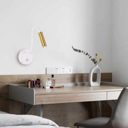 Brilagi - Candeeiro de parede LED flexível com regulação MAYA 1xG9/4W/230V branco/dourado 2700-6500K Wi-Fi Tuya