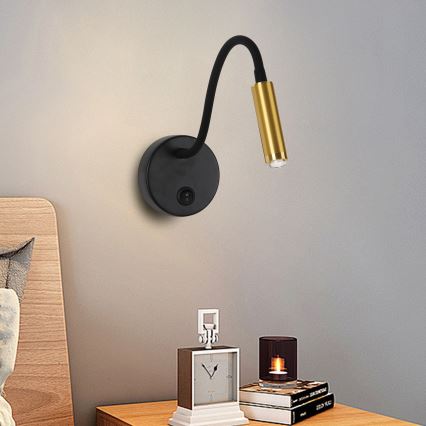 Brilagi - Candeeiro de parede LED flexível com regulação MAYA 1xG9/4W/230V preto/dourado 2700-6500K Wi-Fi Tuya