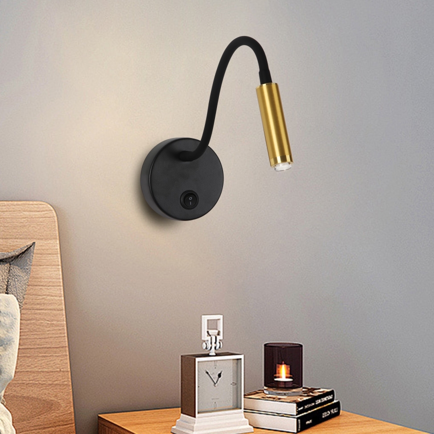 Brilagi - Candeeiro de parede LED flexível com regulação MAYA 1xG9/4W/230V preto/dourado 2700-6500K Wi-Fi Tuya