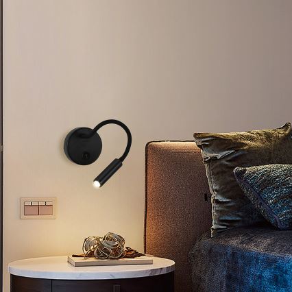 Brilagi - Candeeiro de parede LED flexível com regulação MAYA 1xG9/4W/230V preto