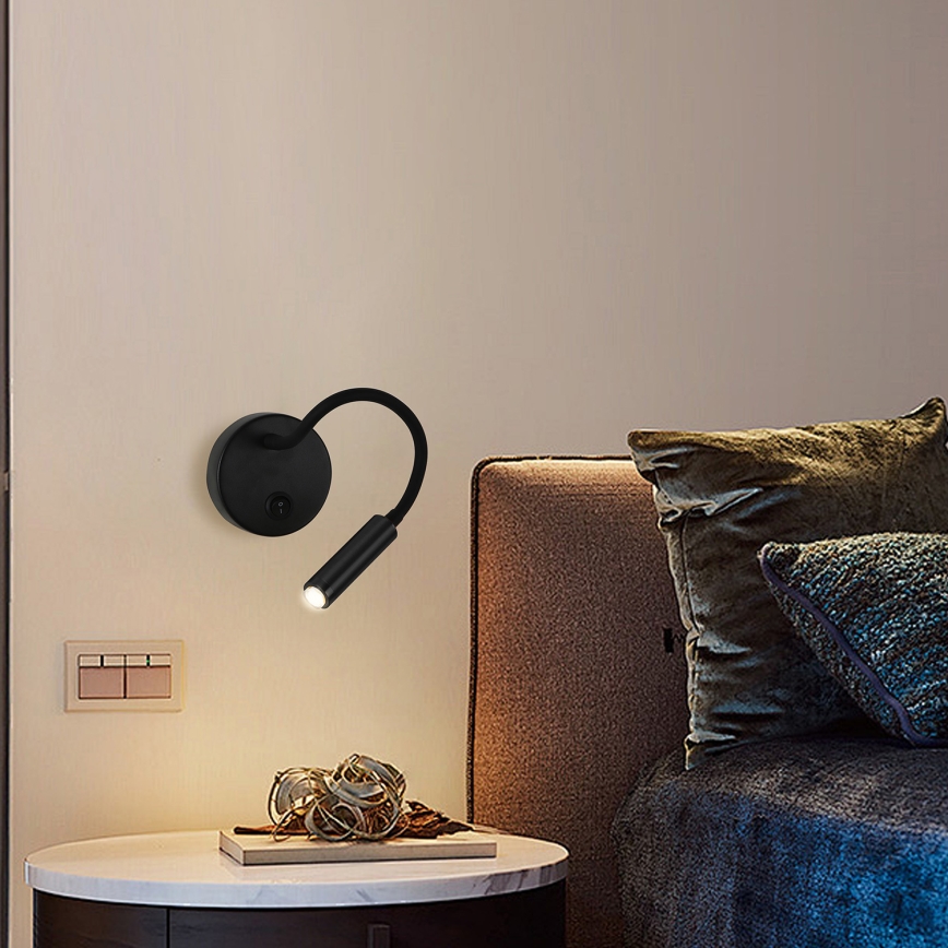 Brilagi - Candeeiro de parede LED flexível com regulação MAYA 1xG9/4W/230V preto