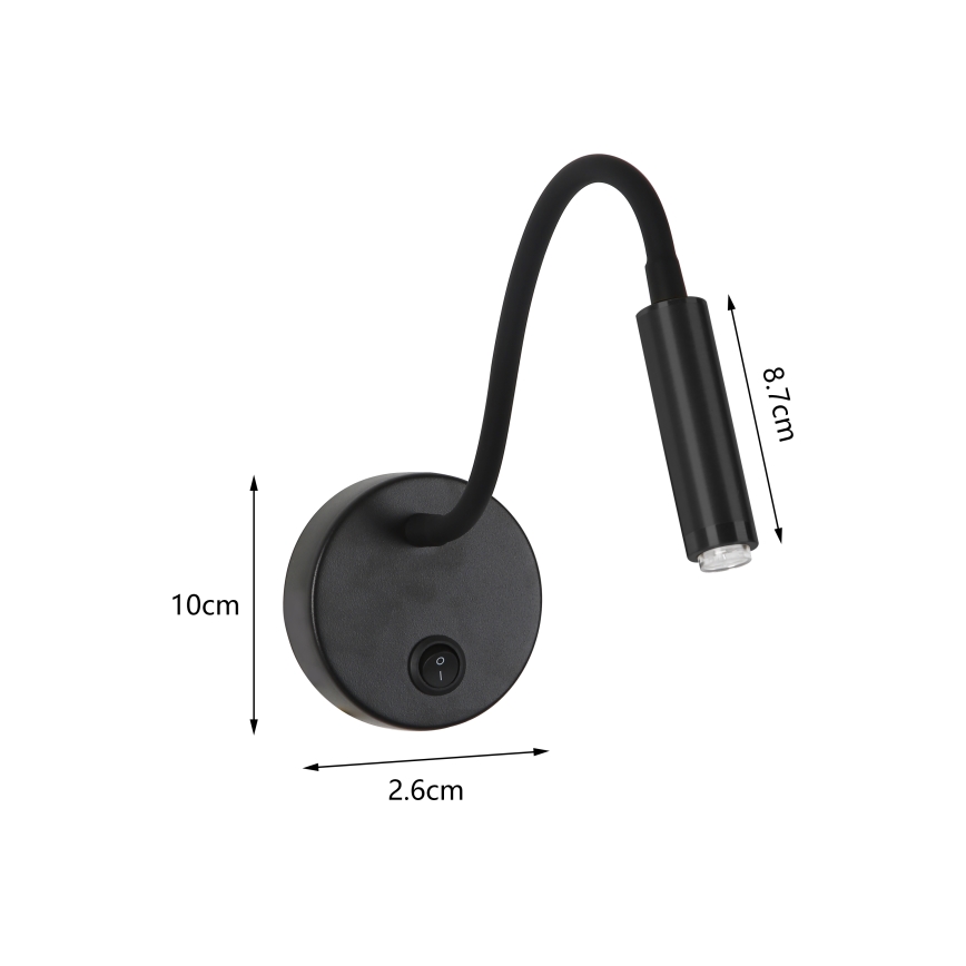 Brilagi - Candeeiro de parede LED flexível com regulação MAYA 1xG9/4W/230V preto