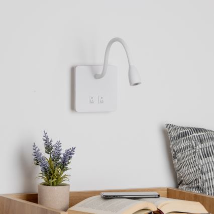 Brilagi - Candeeiro de parede LED flexível MAYA Double LED/4W/230V + LED/3W branco