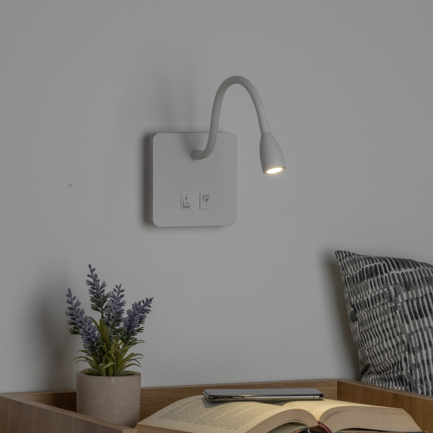 Brilagi - Candeeiro de parede LED flexível MAYA Double LED/4W/230V + LED/3W branco