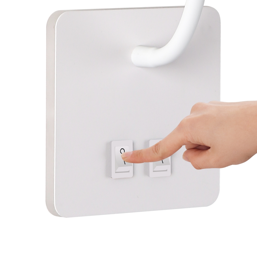 Brilagi - Candeeiro de parede LED flexível MAYA Double LED/4W/230V + LED/3W branco