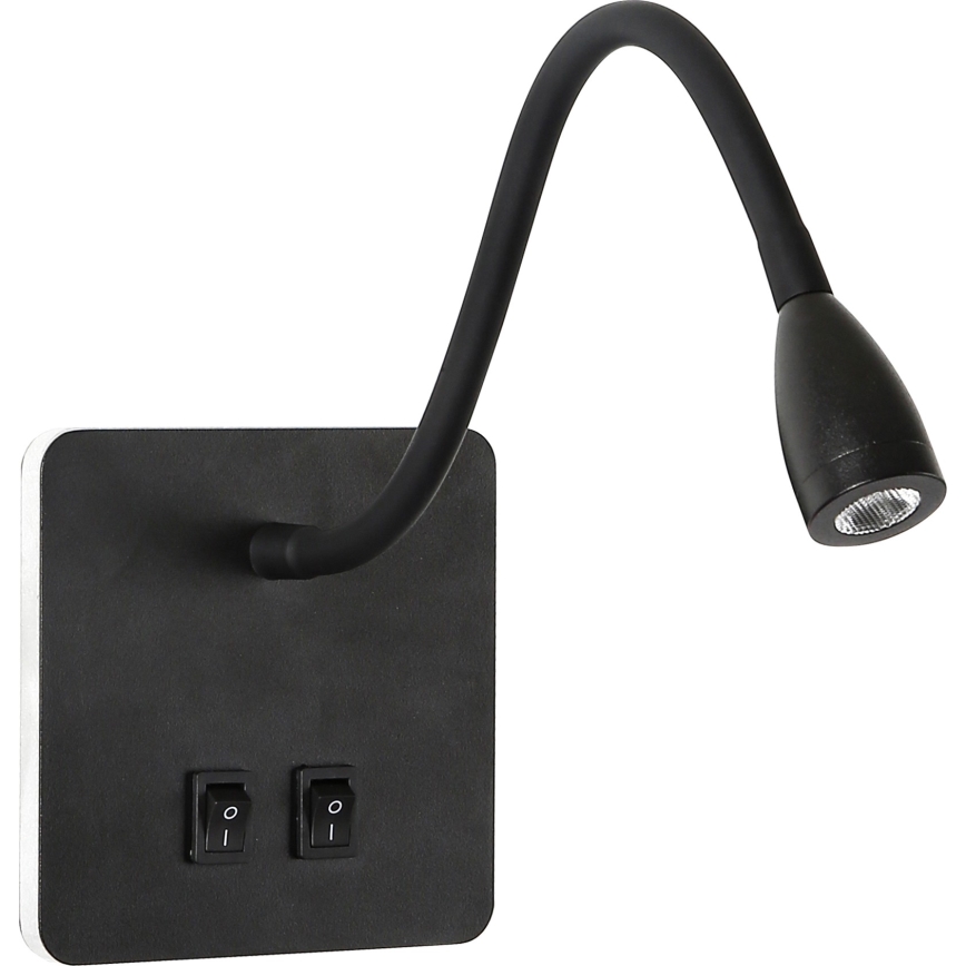 Brilagi - Candeeiro de parede LED flexível MAYA Double LED/4W/230V + LED/3W preto