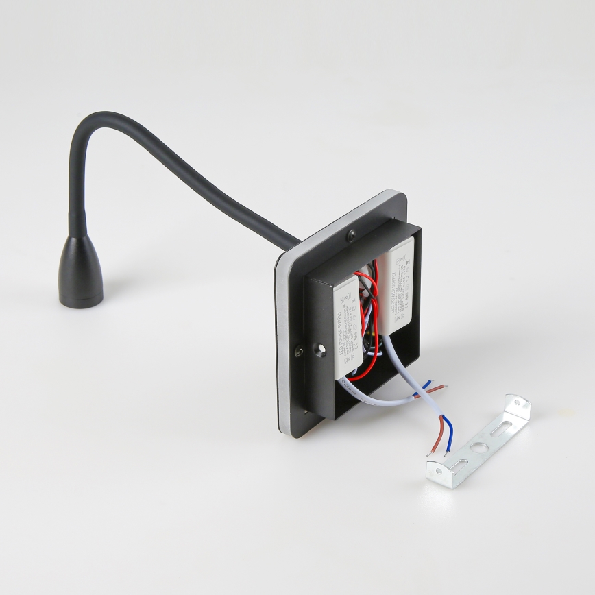 Brilagi - Candeeiro de parede LED flexível MAYA Double LED/4W/230V + LED/3W preto