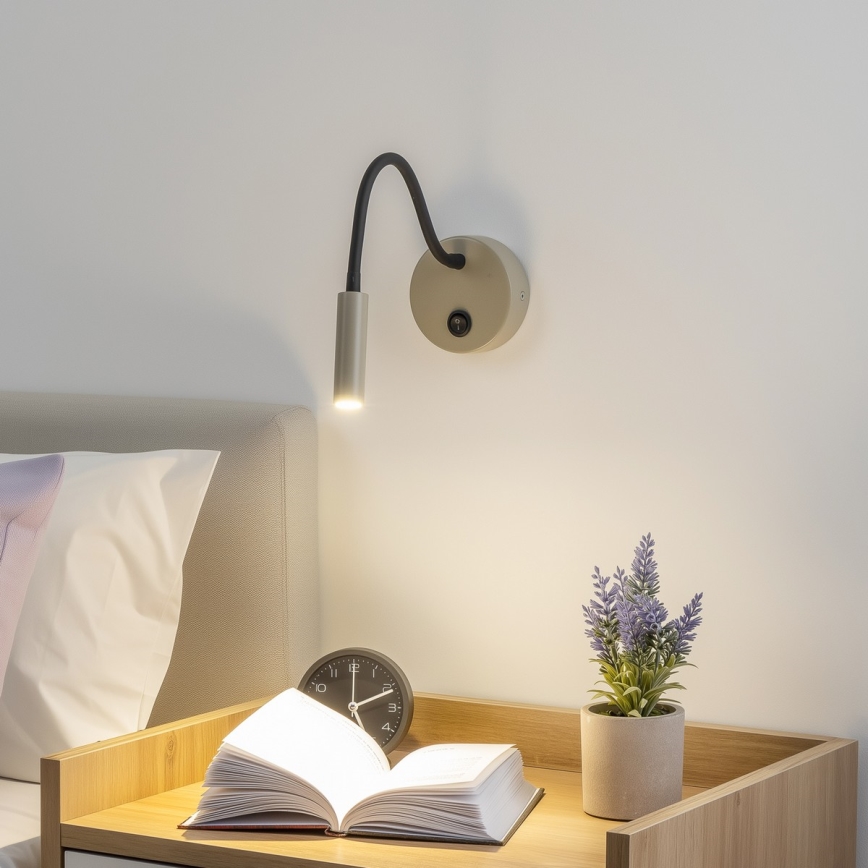 Brilagi - Candeeiro de parede LED flexível MAYA LED/3W/230V 4000K bege