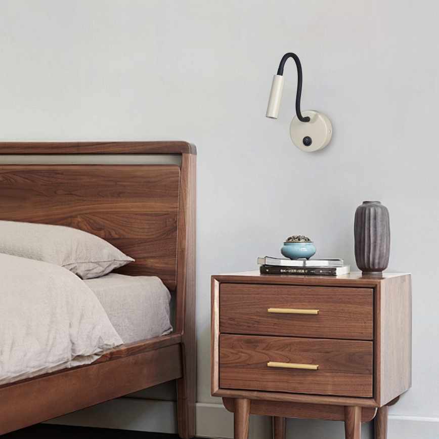 Brilagi - Candeeiro de parede LED flexível MAYA LED/3W/230V 4000K bege