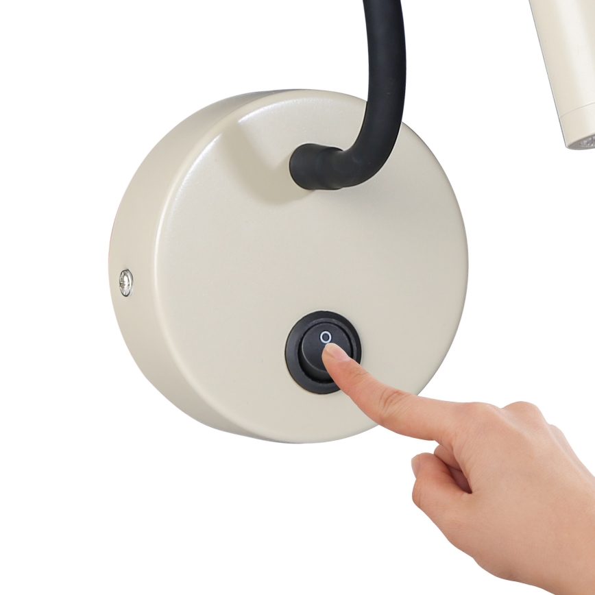 Brilagi - Candeeiro de parede LED flexível MAYA LED/3W/230V 4000K bege