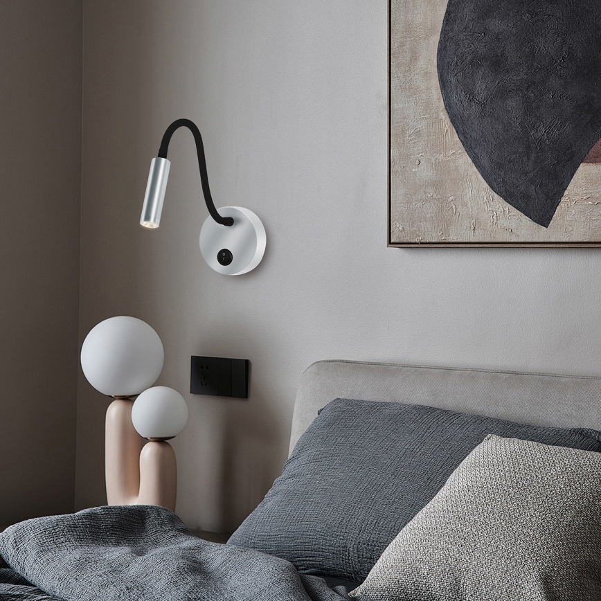 Brilagi - Candeeiro de parede LED flexível MAYA LED/3W/230V 4000K prateado