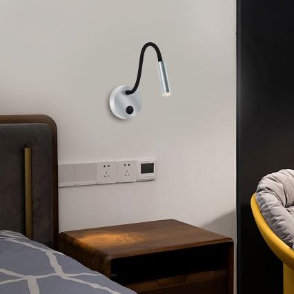 Brilagi - Candeeiro de parede LED flexível MAYA LED/3W/230V 4000K prateado