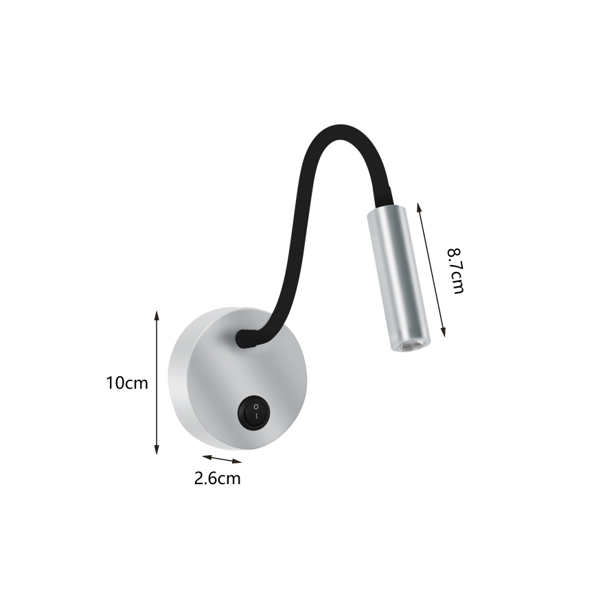 Brilagi - Candeeiro de parede LED flexível MAYA LED/3W/230V 4000K prateado