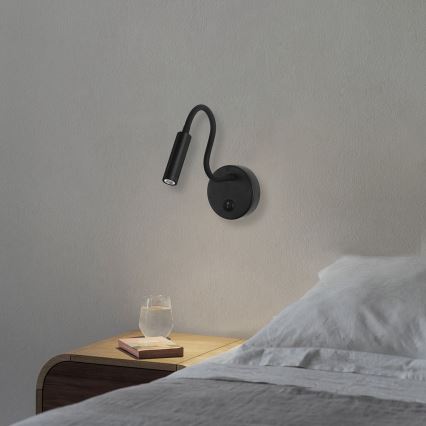 Brilagi - Candeeiro de parede LED flexível MAYA LED/3W/230V 4000K preto