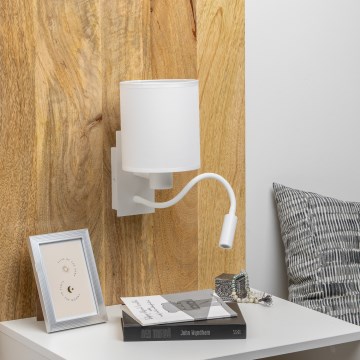 Brilagi - Candeeiro de parede LED flexível NUBILA 1xE27/25W/230V + LED/3W branco