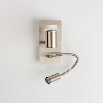 Brilagi - Candeeiro de parede LED flexível NUBILA 1xE27/25W/230V + LED/3W cromado mate/cinzento