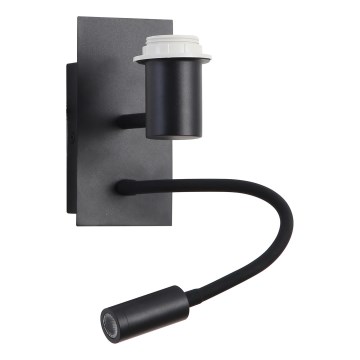 Brilagi - Candeeiro de parede LED flexível NUBILA 1xE27/25W/230V + LED/3W preto
