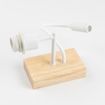 Brilagi - Candeeiro de parede LED flexível NUBILA WOOD 1xE27/25W/230V + LED/3W carvalho/branco/creme