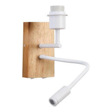 Brilagi - Candeeiro de parede LED flexível NUBILA WOOD 1xE27/25W/230V + LED/3W carvalho/branco