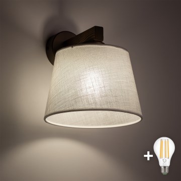 BRILAGI - Candeeiro de parede LED LATTE 1xE27/15W/230V pinho/branco