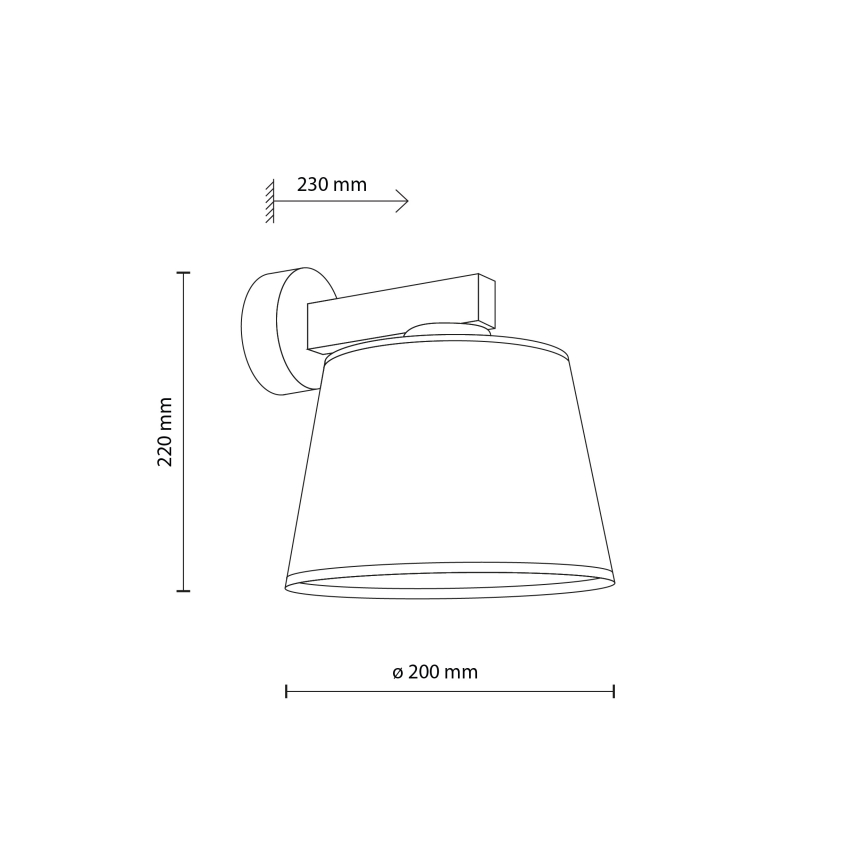 BRILAGI - Candeeiro de parede LED LATTE 1xE27/15W/230V pinho/branco