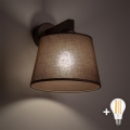 BRILAGI - Candeeiro de parede LED LATTE 1xE27/15W/230V pinho/castanho