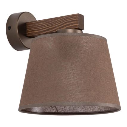 BRILAGI - Candeeiro de parede LED LATTE 1xE27/15W/230V pinho/castanho