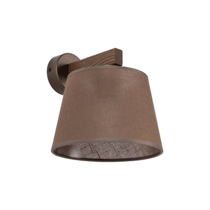 BRILAGI - Candeeiro de parede LED LATTE 1xE27/15W/230V pinho/castanho