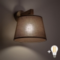 BRILAGI - Candeeiro de parede LED LATTE SABIA 1xE27/15W/230V pinho/castanho