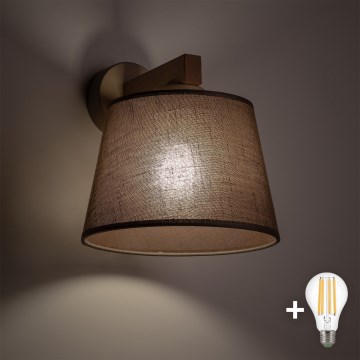 BRILAGI - Candeeiro de parede LED LATTE SABIA 1xE27/15W/230V pinho/castanho