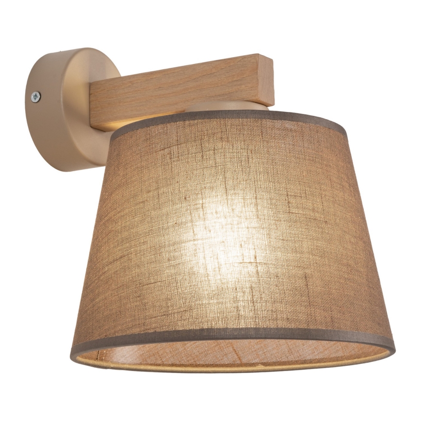 BRILAGI - Candeeiro de parede LED LATTE SABIA 1xE27/15W/230V pinho/castanho