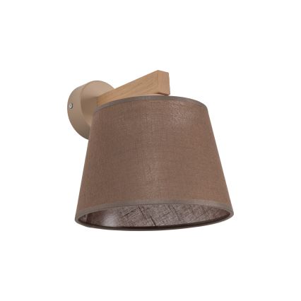 BRILAGI - Candeeiro de parede LED LATTE SABIA 1xE27/15W/230V pinho/castanho